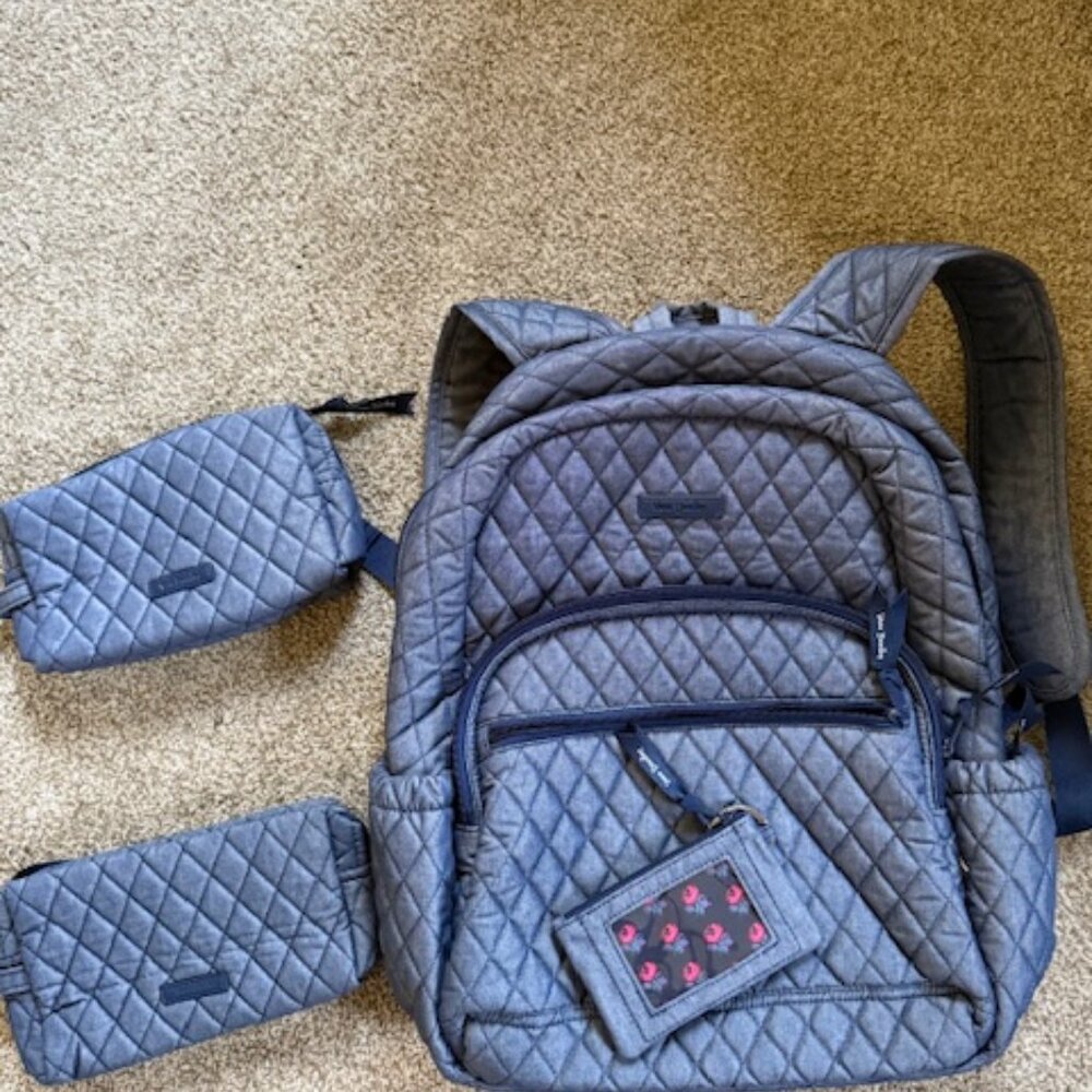 Vera Bradley Factory Style Essential Backpack/id holder/ 2